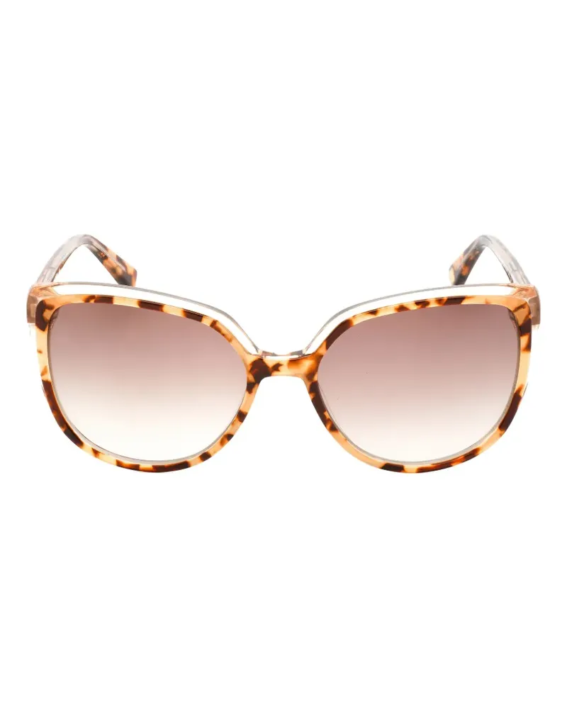 Anne Klein tortoiseshell-effect cat-eye sunglasses - Braun Braun