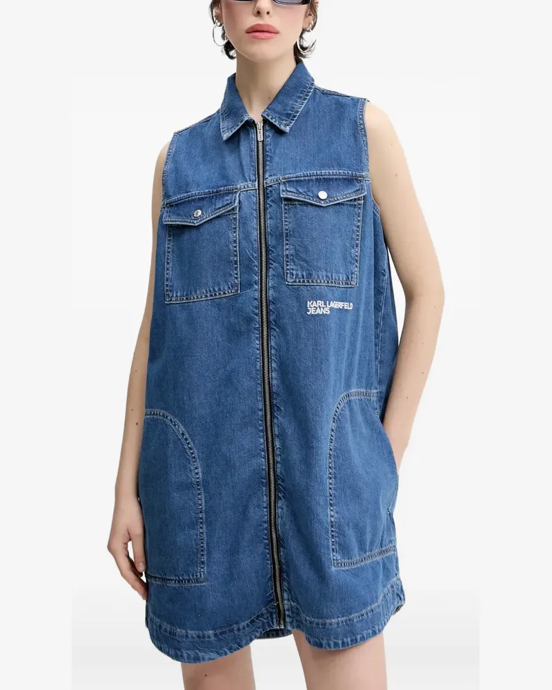 Karl Lagerfeld sleeveless zip-up mini dress - Blau Blau