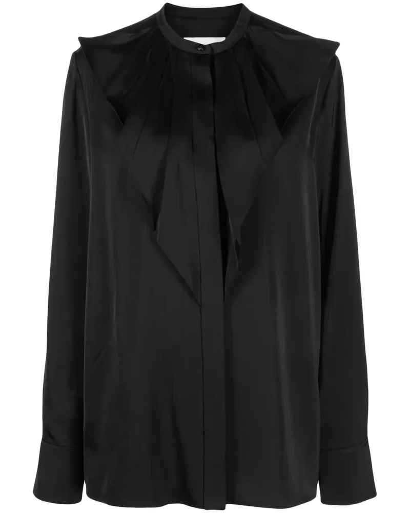 Jil Sander Bluse mit Rüschen - Schwarz Schwarz