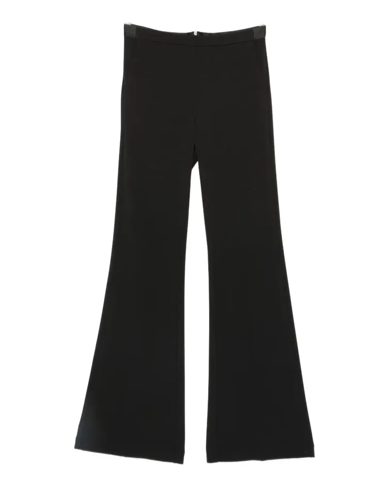 IMPERIAL satin-trim flared trousers - Schwarz Schwarz