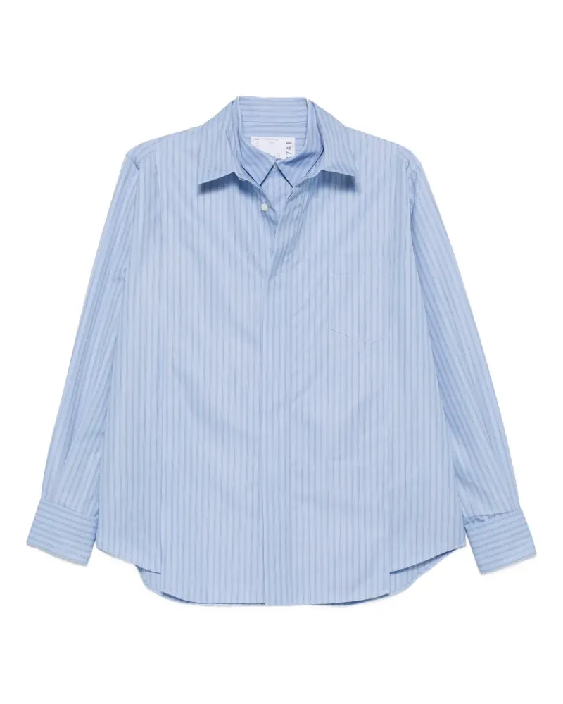 Sacai striped layered shirt - Blau Blau