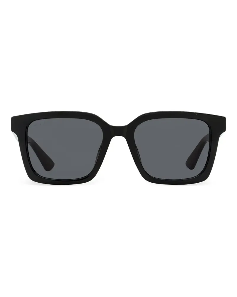 Gucci Eckige Sonnenbrille mit Logo - Schwarz Schwarz