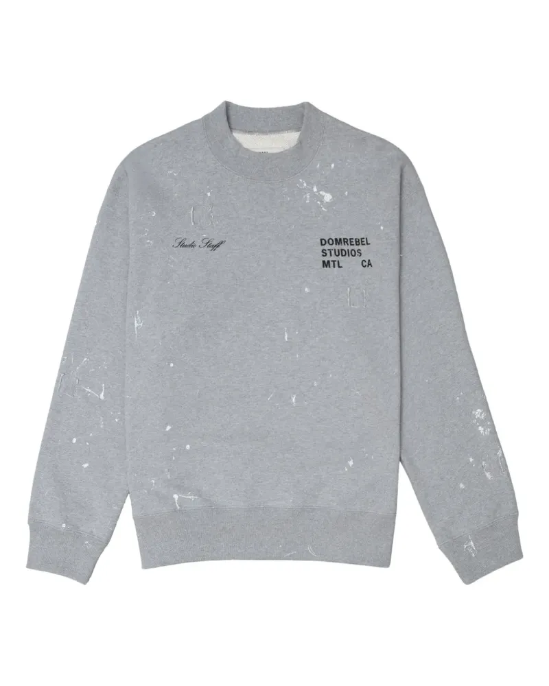 DOMREBEL Staff Sweatshirt mit Farbklecks-Print - Grau Grau