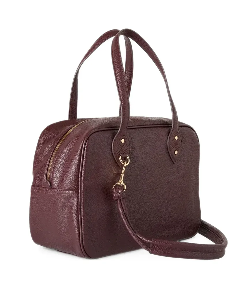 Benetton grained-leather tote bag - Rot Rot