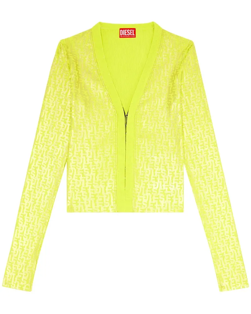 Diesel Cardigan mit Monogramm-Print - Grün Grün