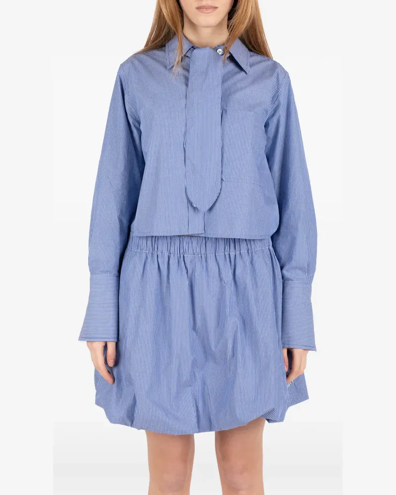 Société Anonyme striped tie-detail shirt - Blau Blau