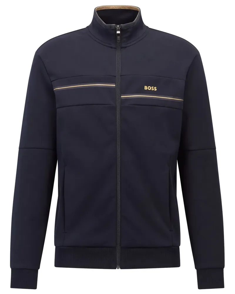 HUGO BOSS Sweatshirtjacke mit Logo-Print - Blau Blau