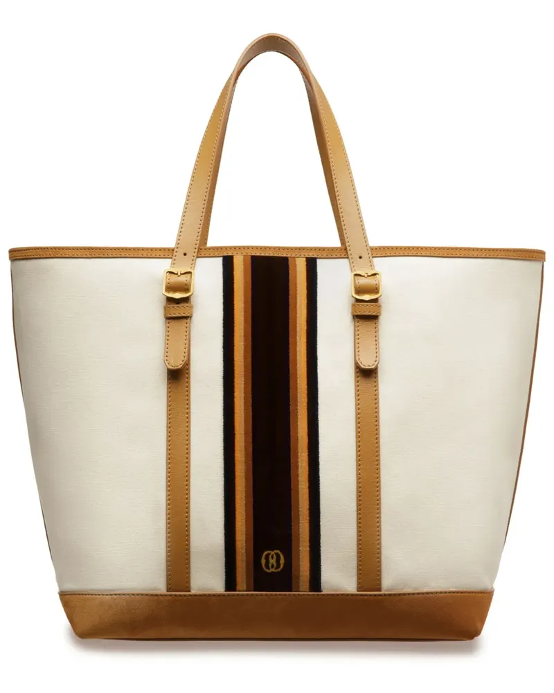 Bally Gare Shopper mit Streifen - Nude Nude