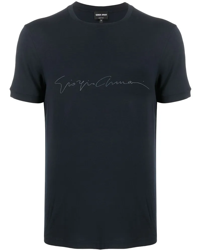 Giorgio Armani T-Shirt mit Logo - Blau Blau