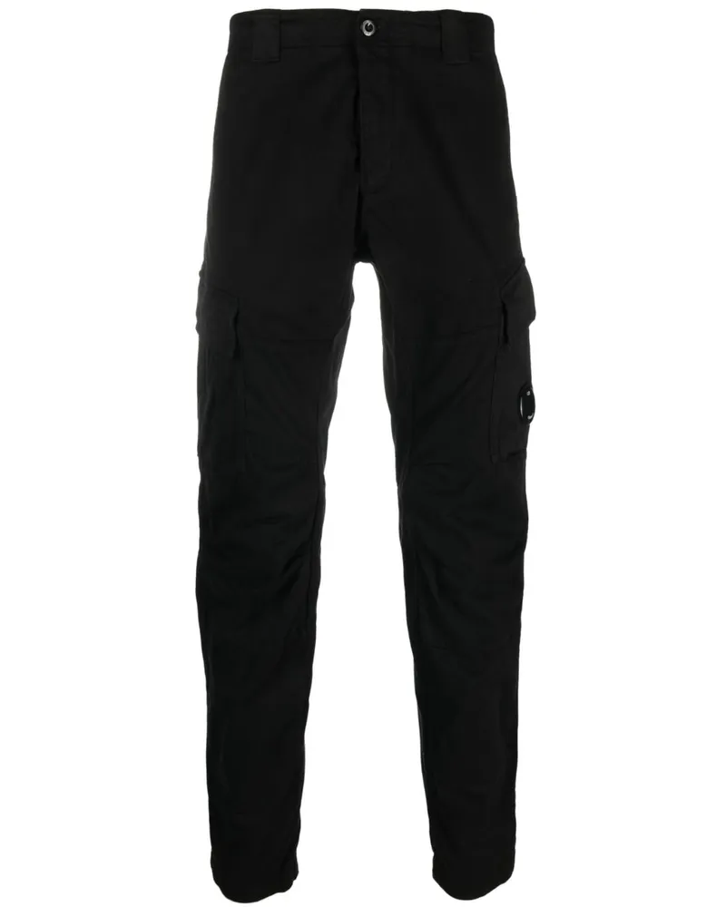 C.P. Company Tapered-Hose mit Logo-Schild - Schwarz Schwarz