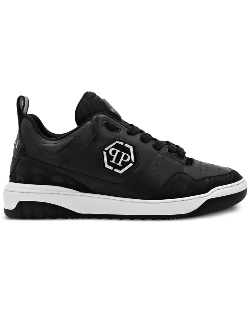 Philipp Plein Sneakers mit Logo-Schild - Schwarz Schwarz
