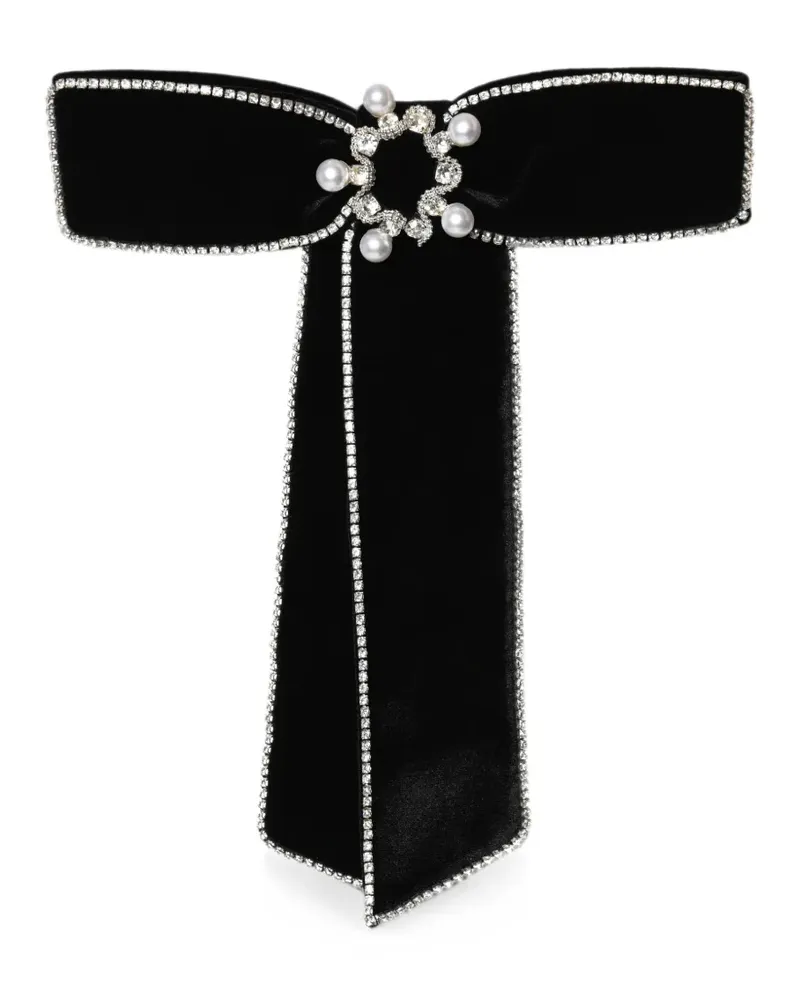 ANOUKI crystal-embellished velvet hair clip - Schwarz Schwarz