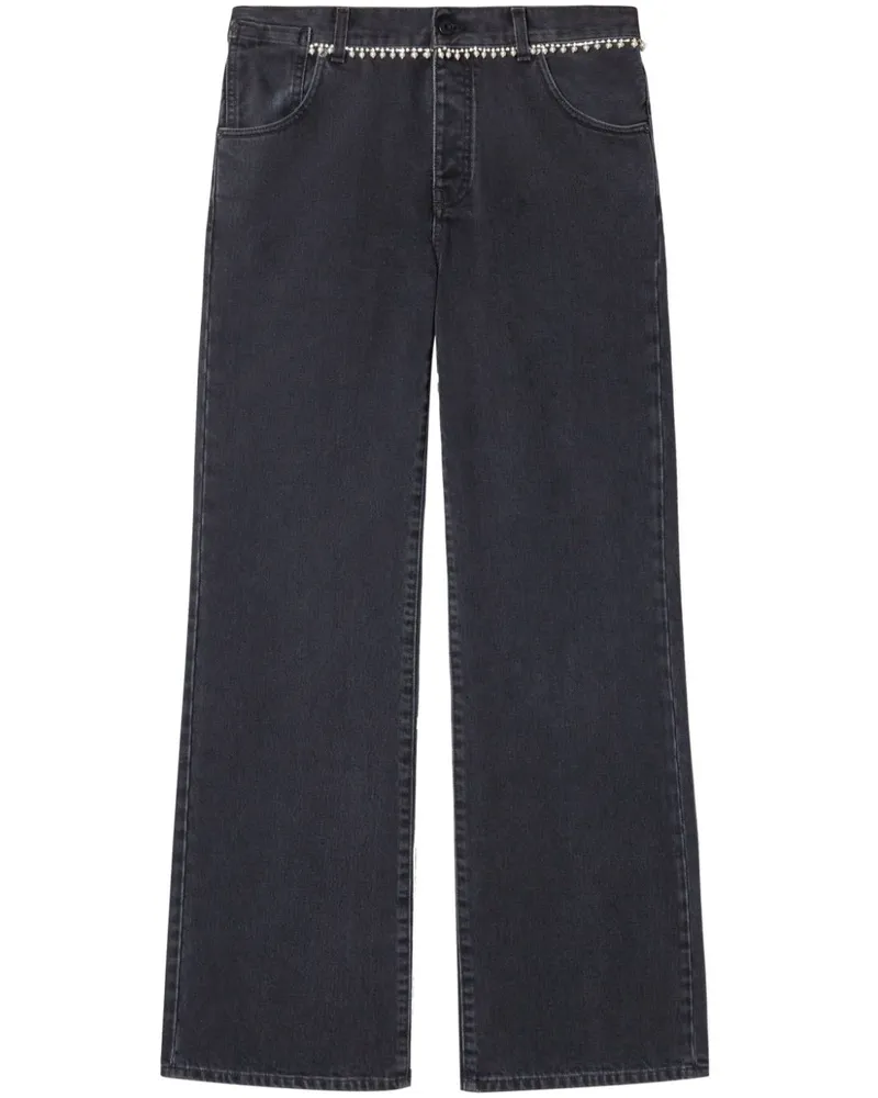 OFF-WHITE Weite Jeans mit Gürtel - Schwarz Schwarz