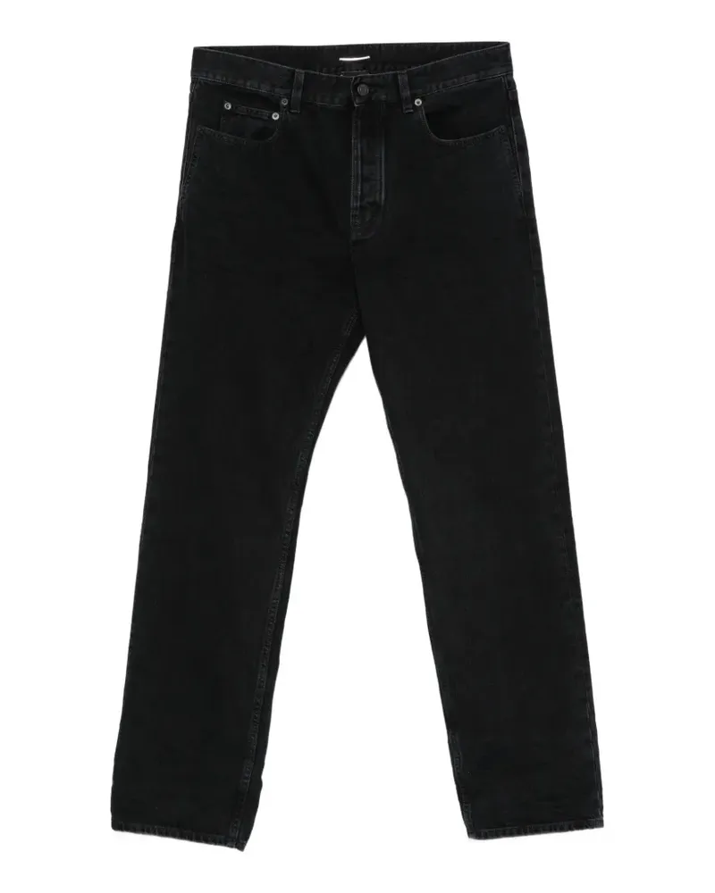 Saint Laurent Jeans mit Logo-Patch - Schwarz Schwarz