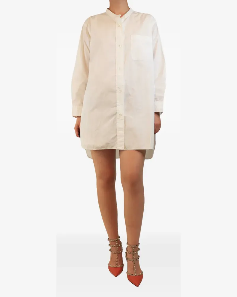Margaret Howell mandarin-collar long-sleeve shirt - Weiß Weiß