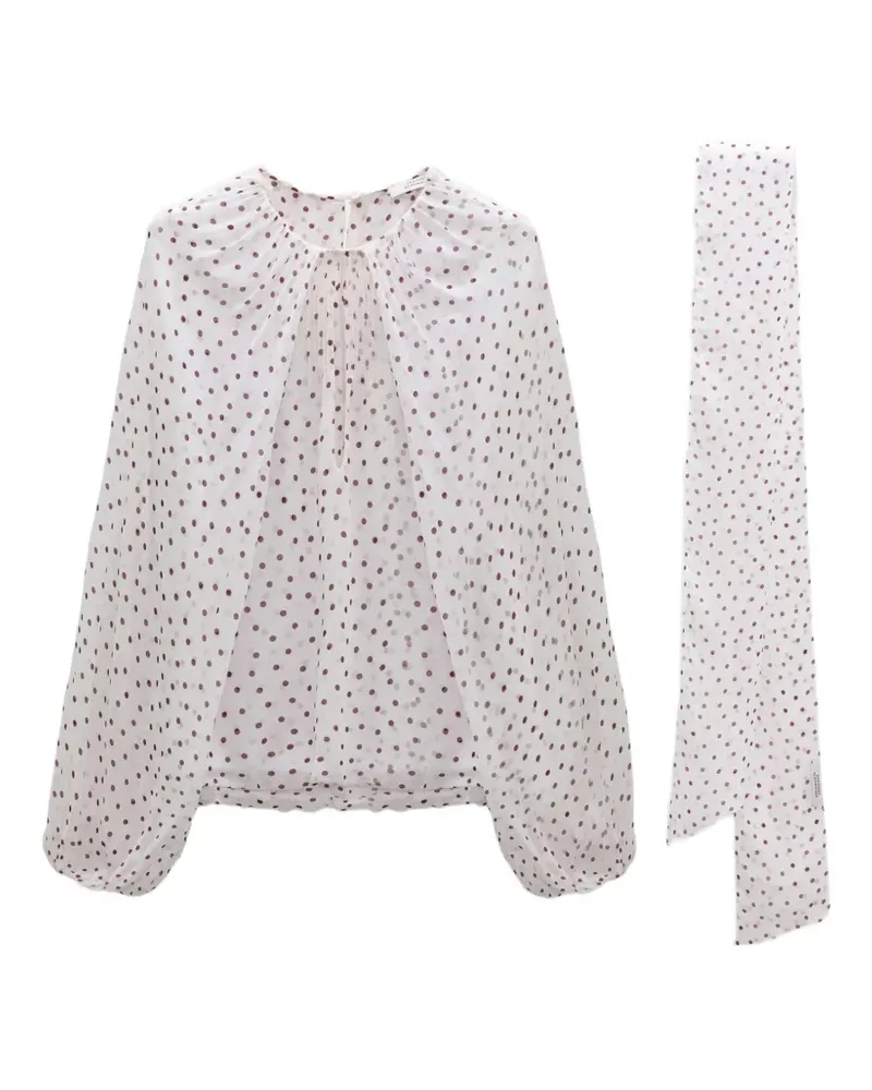 Dorothee Schumacher Dancing Dots Bluse mit Polka Dots - Weiß Weiß