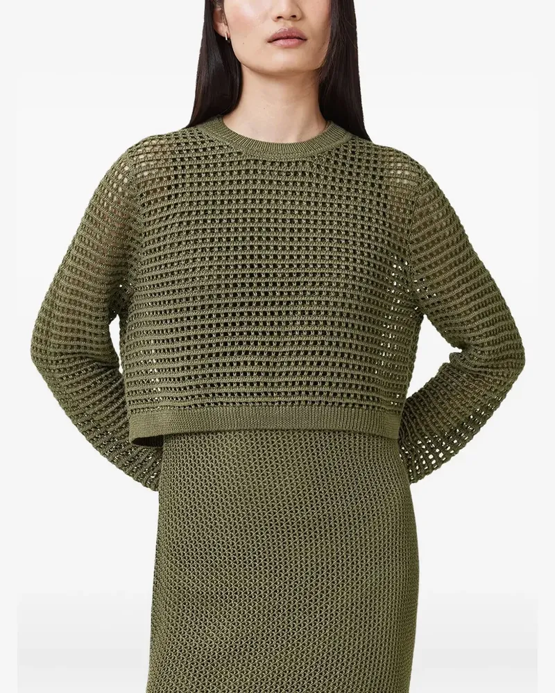AllSaints Midikleid mit Lochstrickmuster - Grün Grün