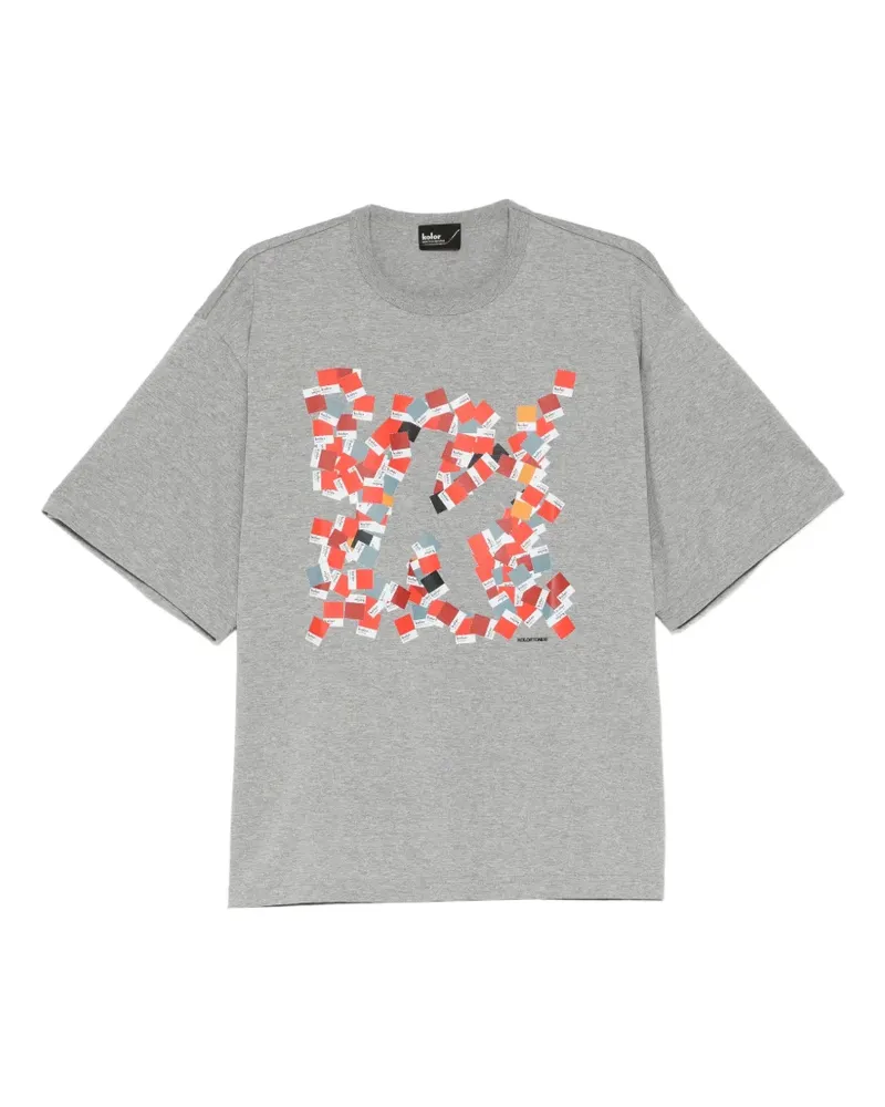 kolor T-Shirt mit grafischem Print - Grau Grau