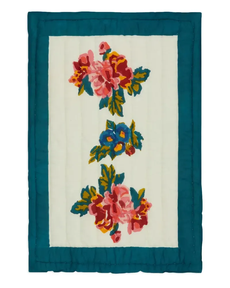 Lisa Corti Überwurf mit Blumen-Print (100cm x 70cm) - Nude Nude