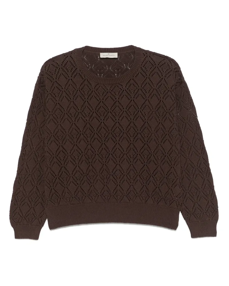 Bruno Manetti Pullover in Pointelle-Strick - Braun Braun