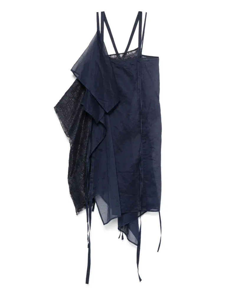 Yohji Yamamoto Minikleid im Layering-Look - Blau Blau