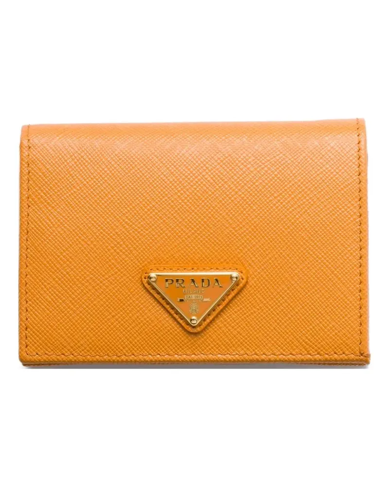 Prada Kleines Portemonnaie aus Saffiano-Leder - Orange Orange