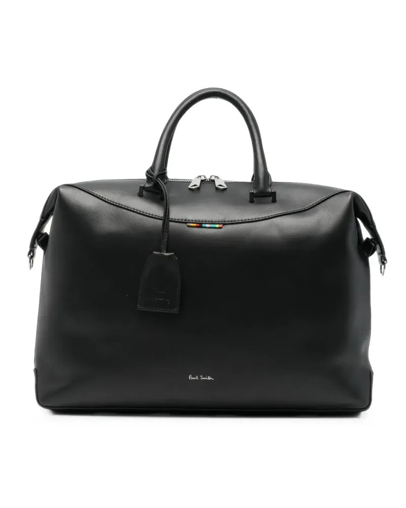 Paul Smith Signature-Stripe leather briefcase - Schwarz Schwarz