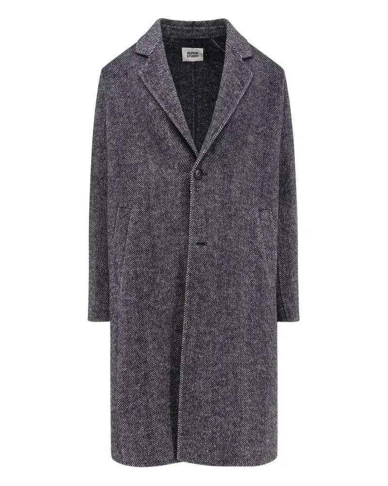 Alpha Studio single-breasted coat - Grau Grau