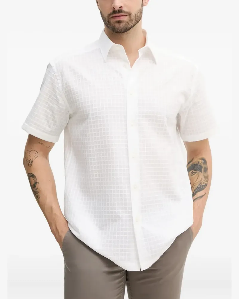 HUGO BOSS textured short-sleeve shirt - Weiß Weiß