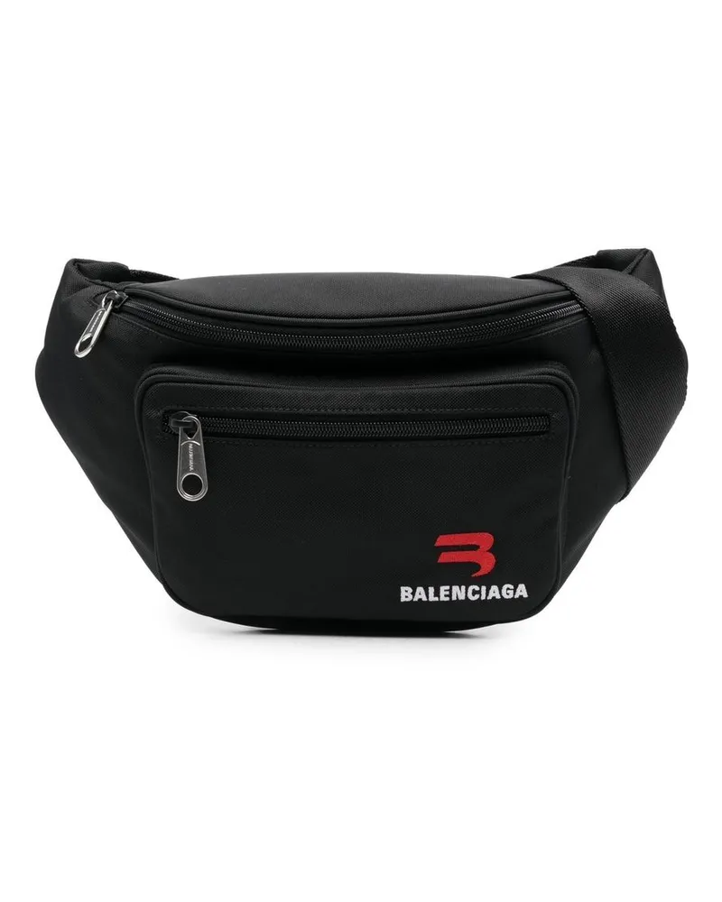 Balenciaga Bestickte Explorer Gürteltasche - Schwarz Schwarz
