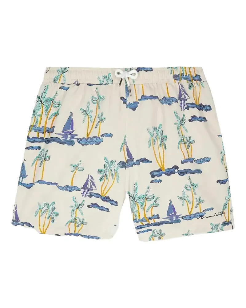 Maison Labiche Badeshorts mit Boats-Print - Nude Nude