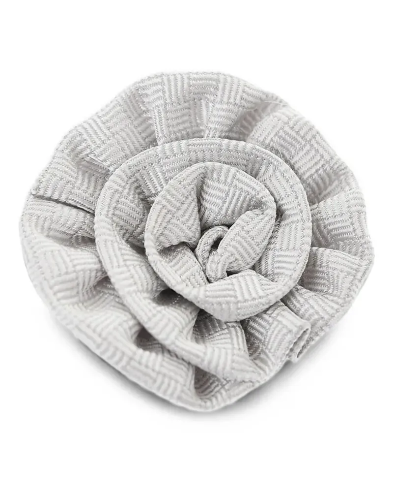 Corneliani embroidered silk lapel pin - Grau Grau