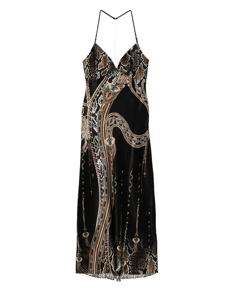 Camilla Kleid mit Kettendetail - Schwarz Schwarz