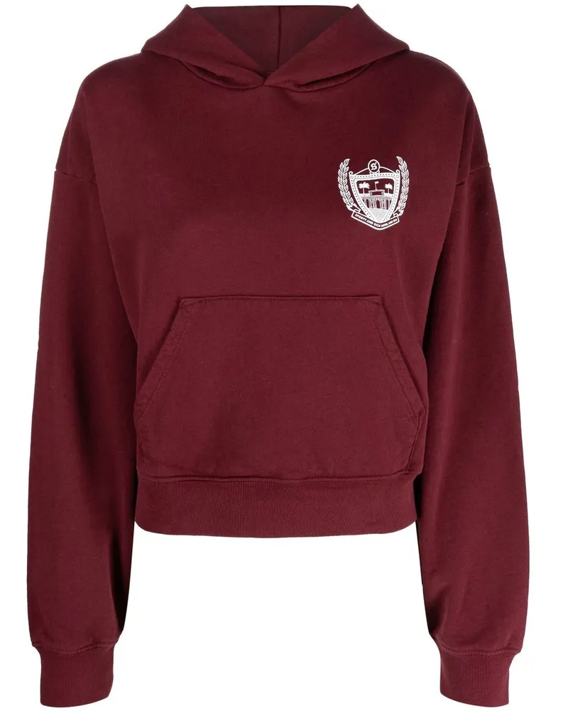 SPORTY & RICH Cropped-Hoodie mit Logo - Rot Rot