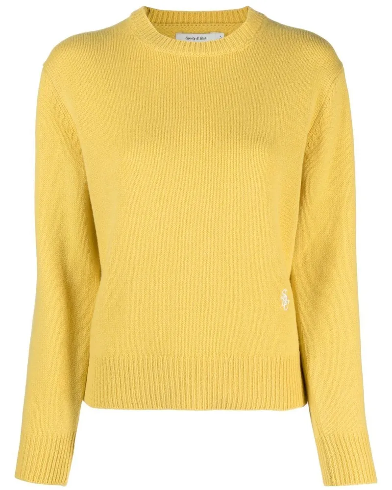 SPORTY & RICH Pullover mit Logo-Stickerei - Gelb Gelb