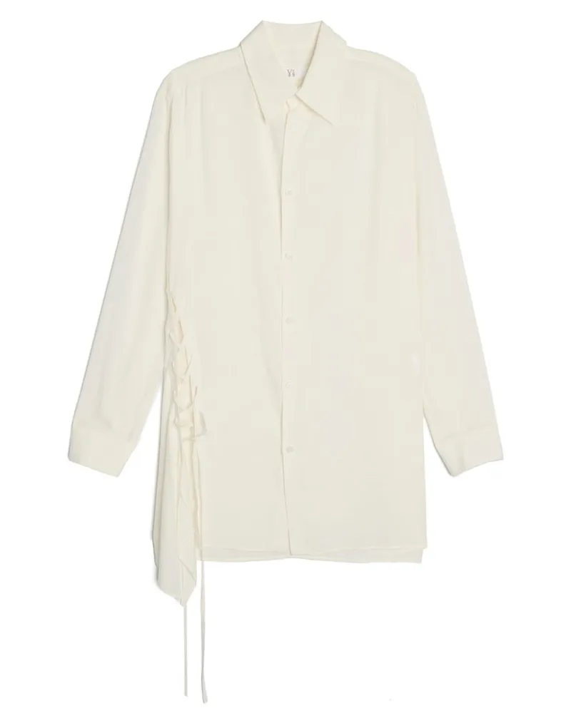 Yohji Yamamoto Hemd mit Schnürdetail - Weiß Weiß