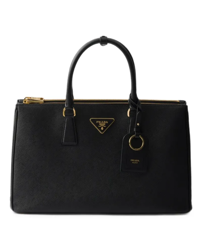 Prada Große Galleria Tasche aus Saffiano-Leder - Schwarz Schwarz