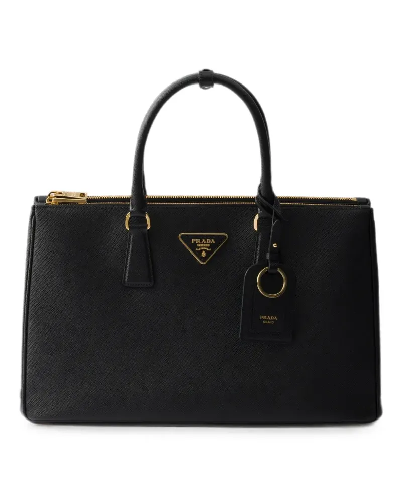 Prada Große Galleria Tasche aus Saffiano-Leder - Schwarz Schwarz