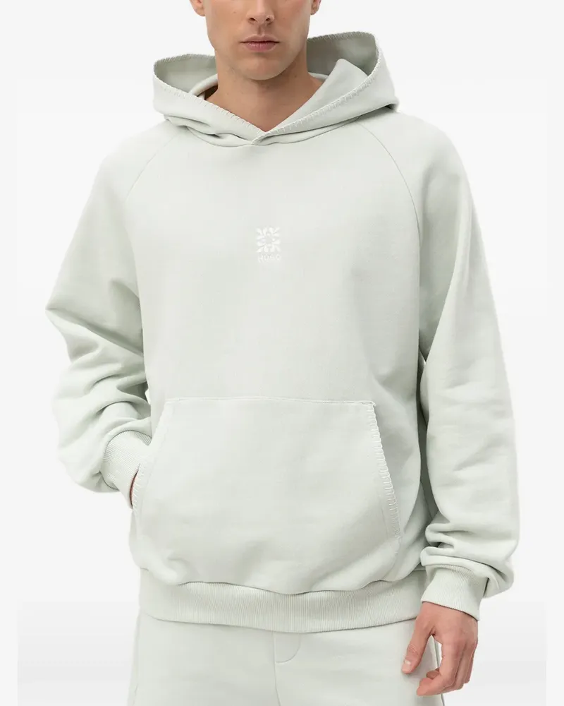 HUGO BOSS Bestickter Hoodie mit Ziernaht - Grün Grün