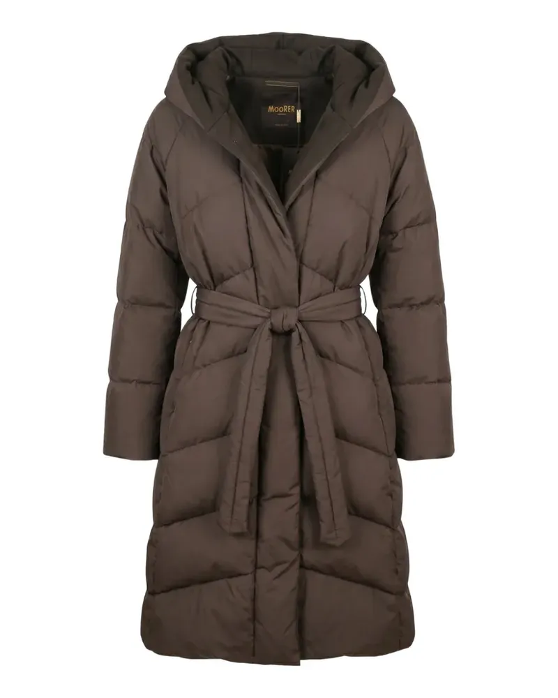 MOORER hooded belted padded coat - Braun Braun