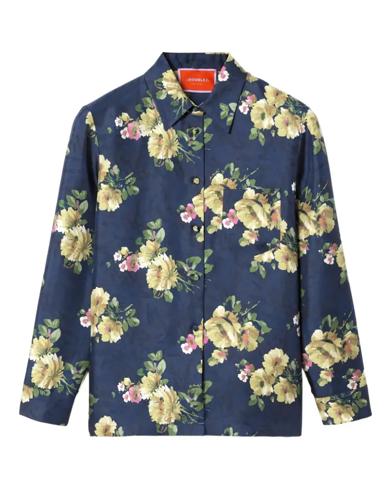 La DoubleJ Hemd mit Blumenverschluss - Blau Blau
