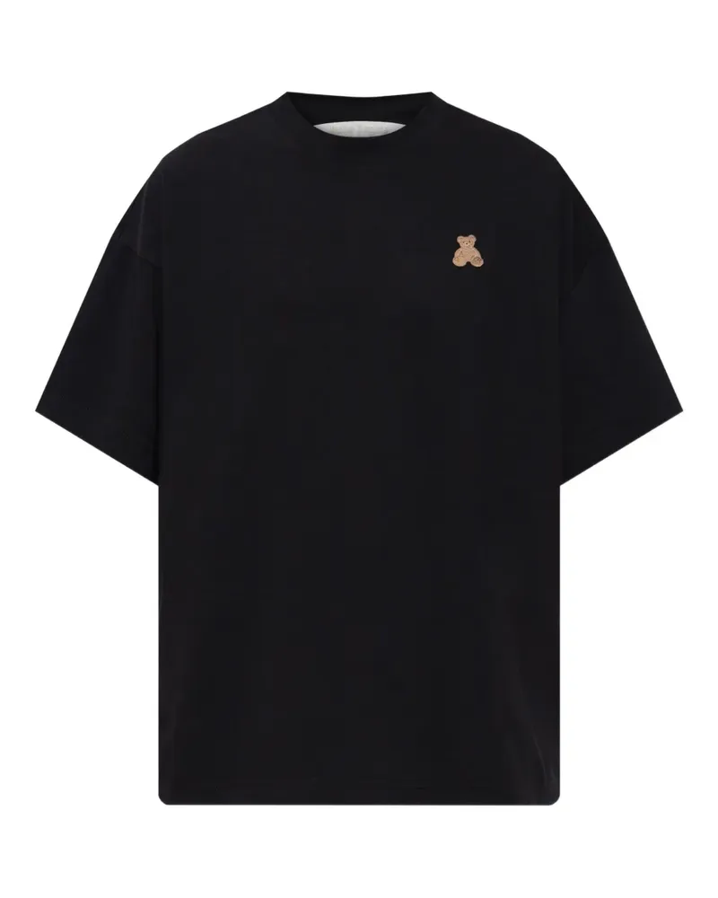 Palm Angels T-Shirt mit Teddy-Stickerei - Schwarz Schwarz