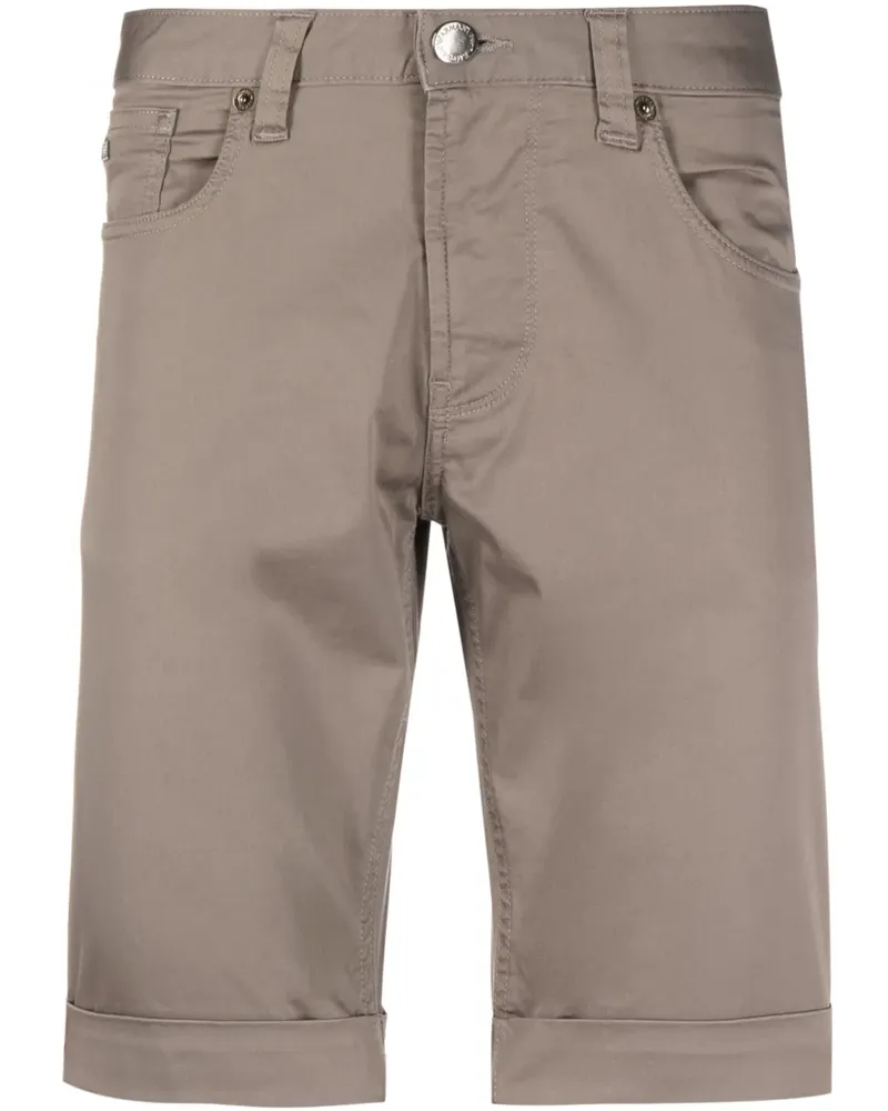 Emporio Armani Chino-Shorts mit Logo-Schild - Grau Grau