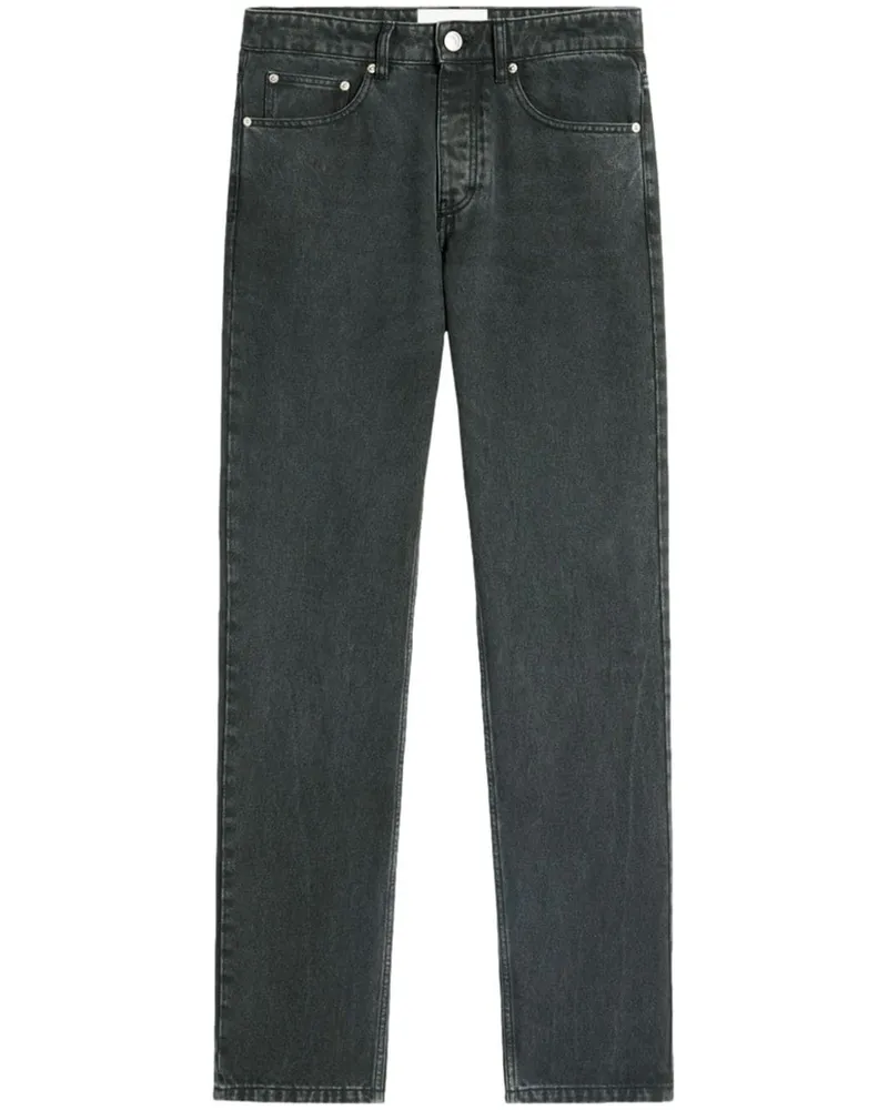 AMI Paris Klassische Jeans mit Logo-Patch - Schwarz Schwarz