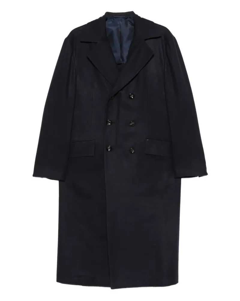 Kiton Doppelreihiger Mantel aus Kaschmir - Blau Blau