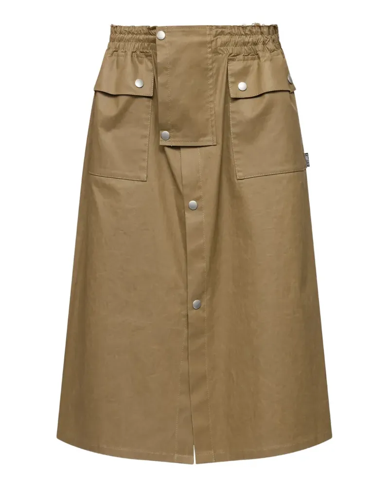 Maison Margiela drawstring coated cotton midi skirt - Grün Grün