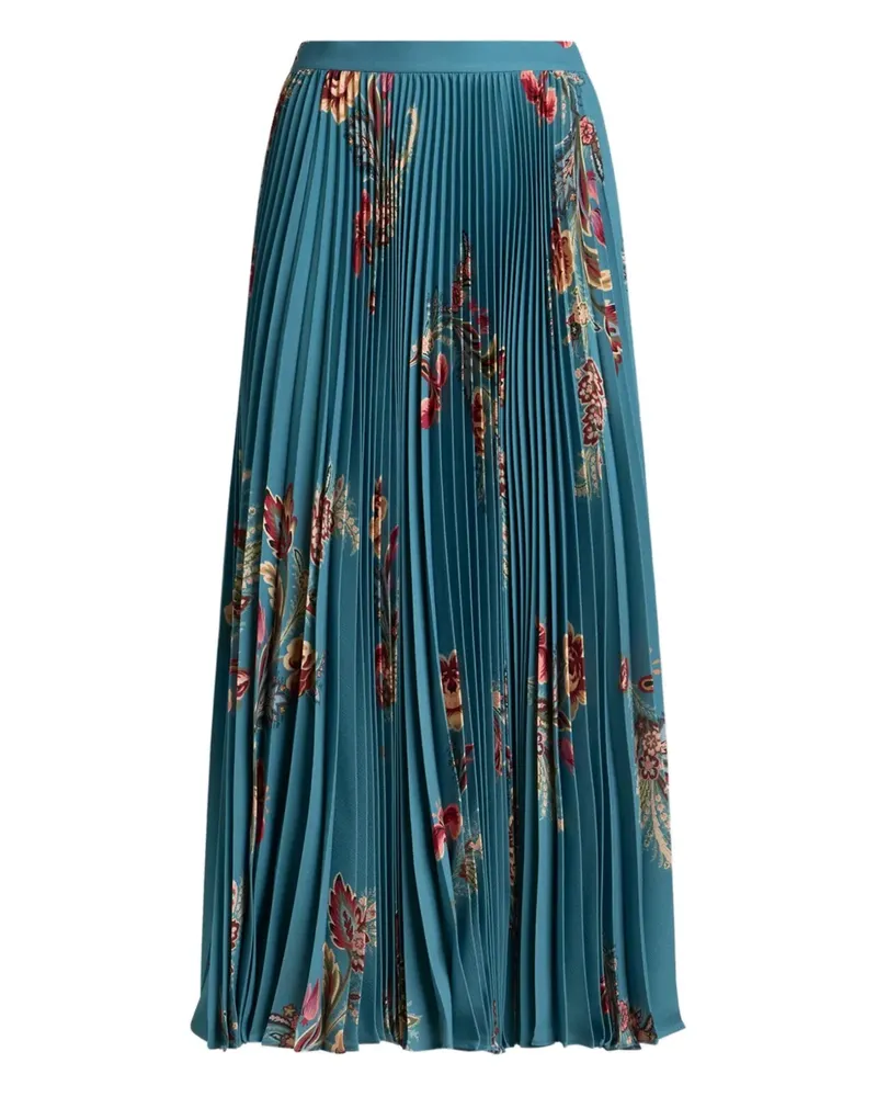 Etro Midirock mit Blumen-Print - Blau Blau