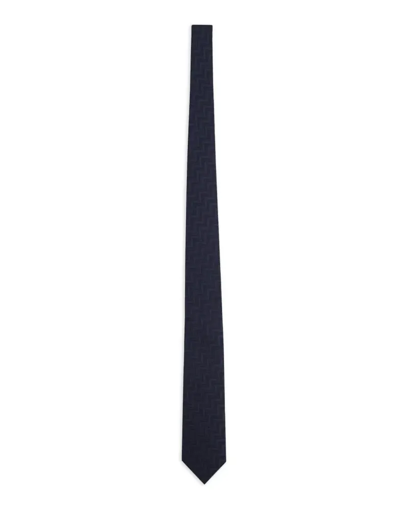 Giorgio Armani Krawatte mit Zickzackmuster - Blau Blau