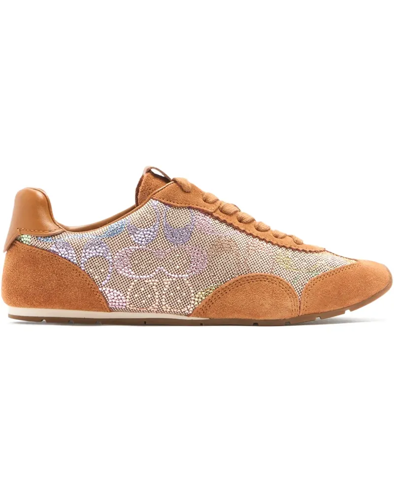 Coach Sneakers mit Kristallen - Nude Nude