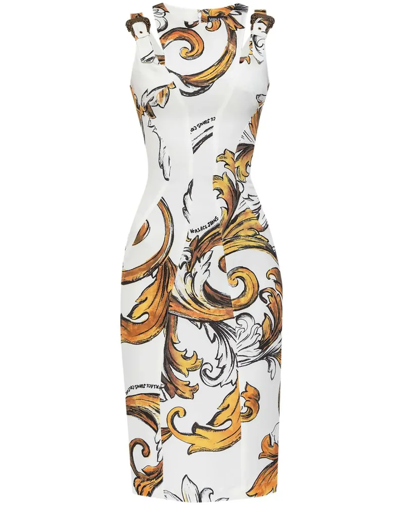 Versace Jeans Outline Barocco Kleid - Weiß Weiß